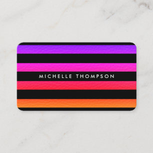 Modern Colourful Texture with Black Stripes Business Card