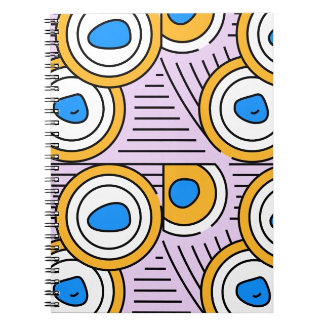 Modern colourful Tibet abstract pattern in purple Notebook (Front)
