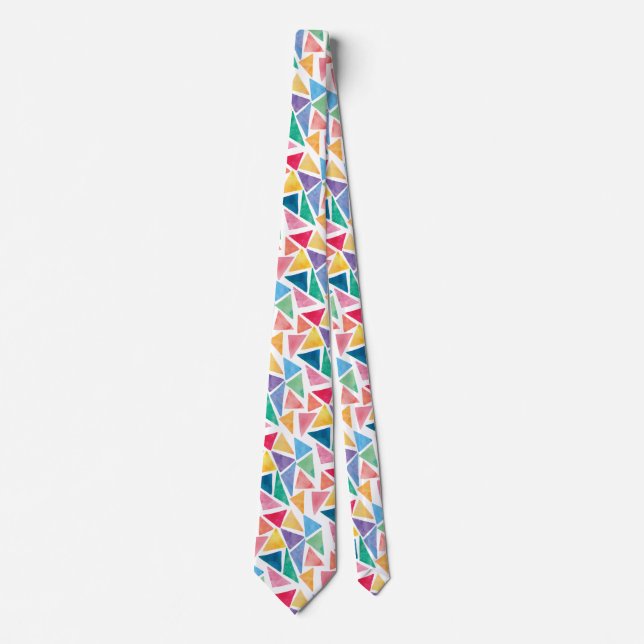 Modern Colourful Triangle Party Tie (Front)