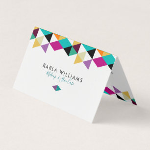 Modern Colourful Triangles Composition Business Card