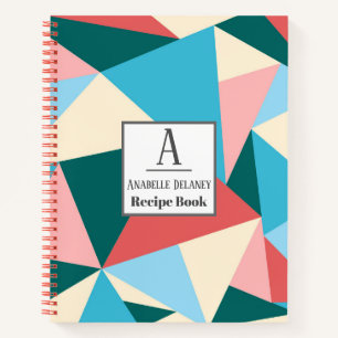Modern Colourful Triangles Geometric Recipe Book
