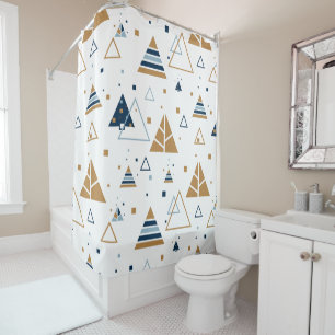 Modern Colourful Triangles Pattern Shower Curtain