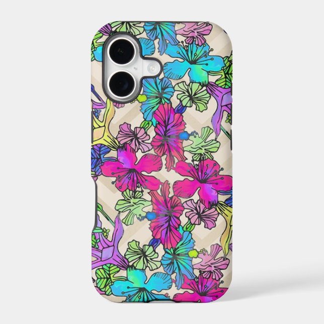 Modern Colourful Tropical Botanical Pattern (Back)