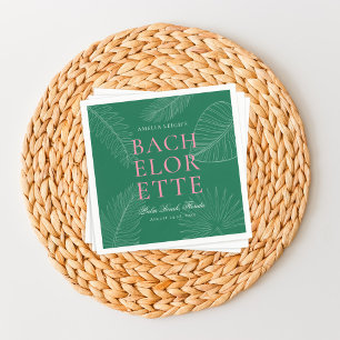Modern Colourful  Tropical Palm Leaves Bachelorett Napkin