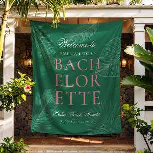 Modern Colourful  Tropical Palm Leaves Bachelorett Tapestry