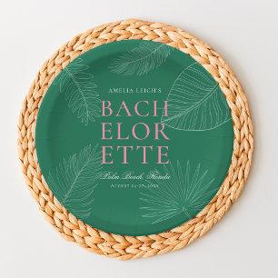 Modern Colourful Tropical Palm Leaves Paper Plate