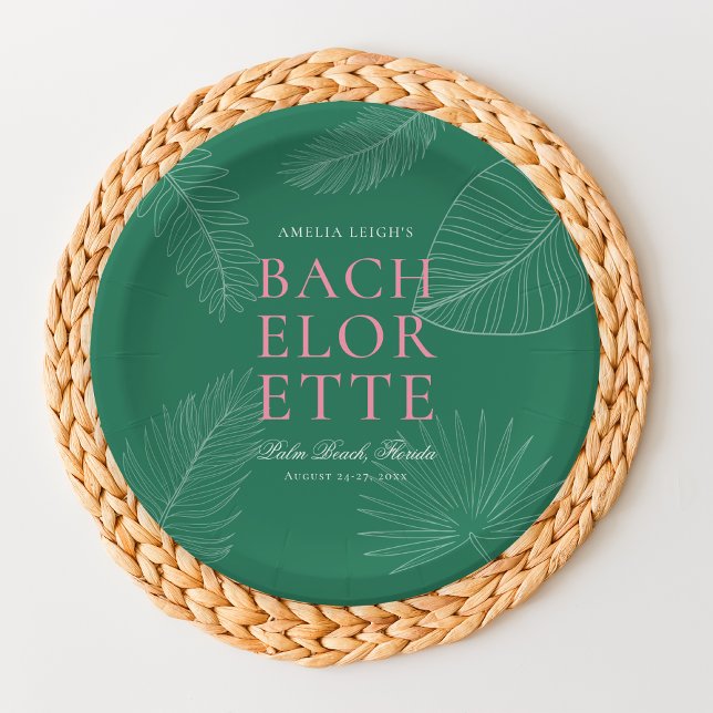 Modern Colourful Tropical Palm Leaves Paper Plate (Creator Uploaded)