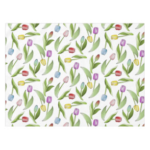 Modern Colourful Tulip Floral Pattern Tablecloth