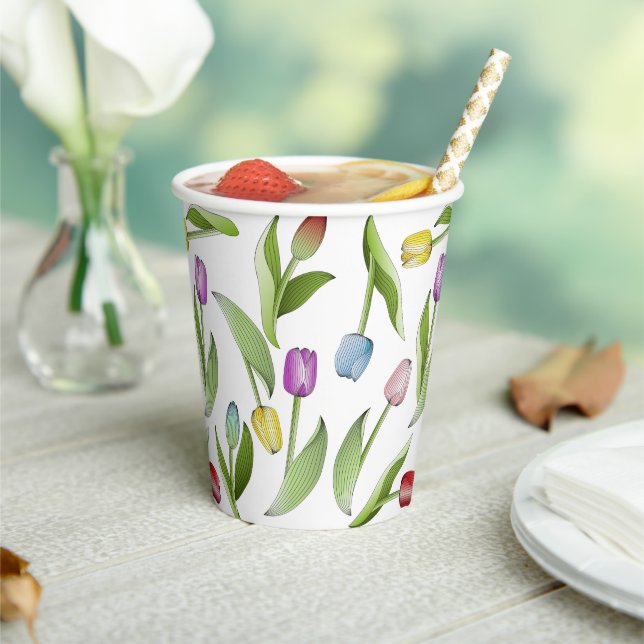 Modern Colourful Tulip Paper Cups (Insitu)