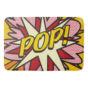 Modern Colourful Typographic Fun Comic Pop Bath Mat