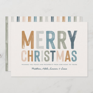 Modern colourful typography Christmas photo Holiday Card