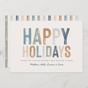 Modern colourful typography Happy holidays Holiday Card