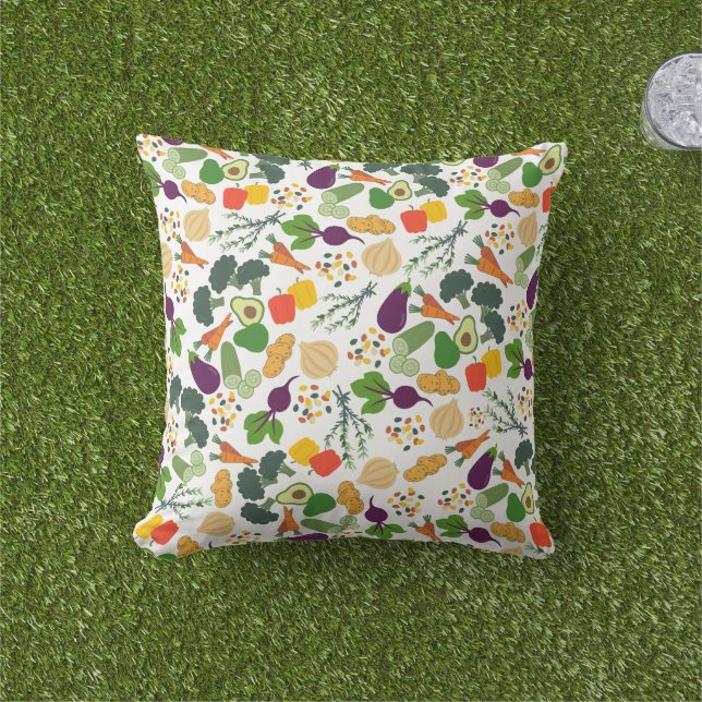 modern Colourful Vegetable Pattern Cushion (Grass)