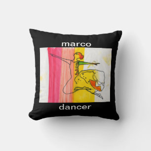 Modern colourful watercolor Ballerina Geometric Cushion