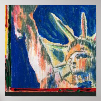 Modern colourful watercolor Liberty head Poster