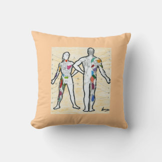 Modern colourful watercolor Muscle chart Cushion
