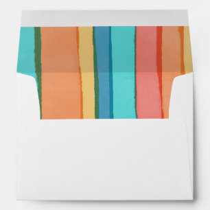 Modern Colourful Watercolor Rainbow Stripes Bold  Envelope