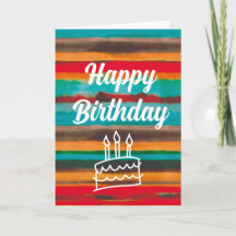 Modern Colourful Watercolor Stripes Cake 
