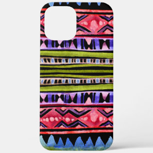 Modern Colourful Watercolor Trendy Tribal Pattern iPhone 12 Pro Max Case