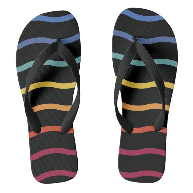 Modern Colourful Wave Pattern Thongs (Footbed)