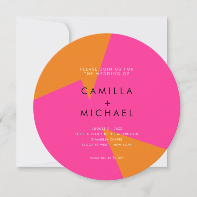 Modern Colourful Wedding Circle Invitation (Front)