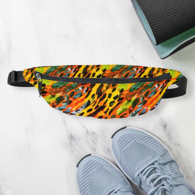 Modern Colourful Wild Animal Print Camoiflage Pain Bum Bags (Creator Uploaded)