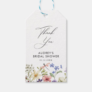 Modern Colourful Wildflower Floral Bridal Shower Gift Tags