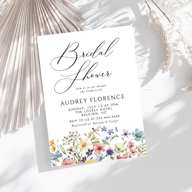 Modern Colourful Wildflower Floral Bridal Shower Invitation (Creator Uploaded)