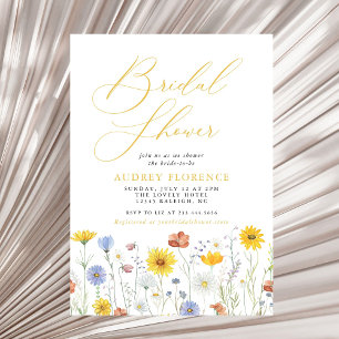 Modern Colourful Wildflower Floral Bridal Shower Invitation