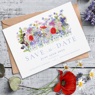 Modern Colourful Wildflower Wedding Save The Date