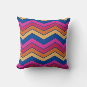 Modern Colourful Zigzag Chevron Pattern Girly Cushion