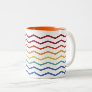 Modern Colourful Zigzag Pattern Two-Tone Coffee Mu Two-Tone Coffee Mug
