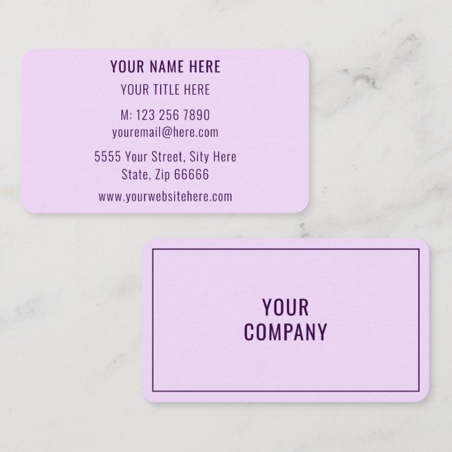 Modern Colours Business Card Choose Colours and Fo (Front/Back)