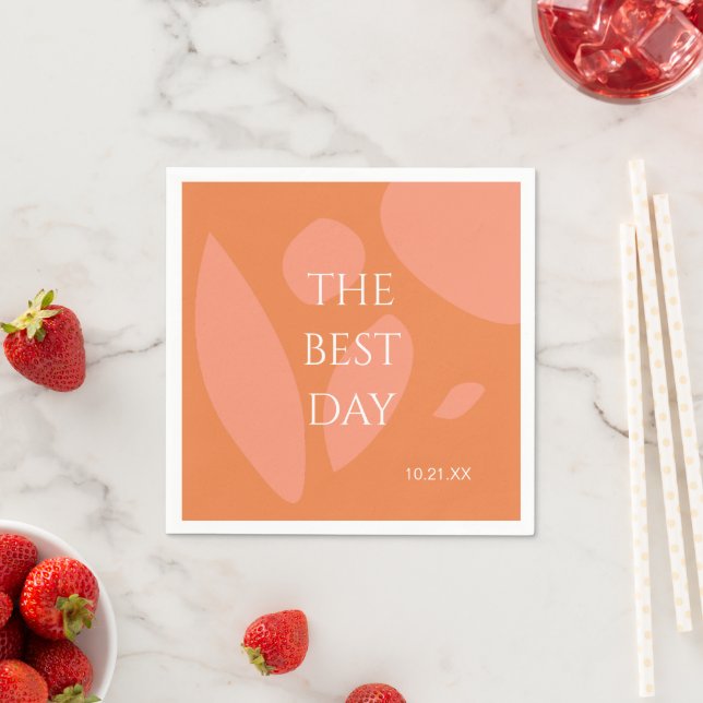 Modern Colours Collage Wedding Napkin (Insitu)