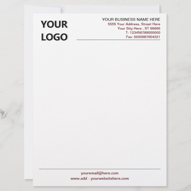 Modern Colours Design Letterhead with Your Logo (Front)