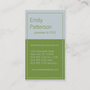 Modern Colours : Light Grey & Green Design 5 Card
