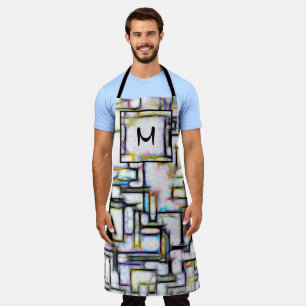 Modern Colours Square Geometric Pattern Apron