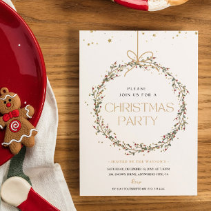 Modern 'Come Hang Out' Santa Claus Christmas Party Invitation