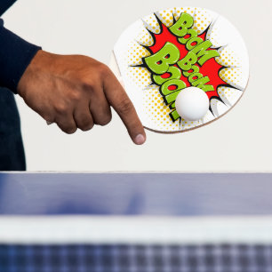 Modern Comic Book boom boom Ping Pong Paddle