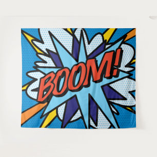Modern Comic Book Pop Art BOOM Tapestry