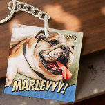 Modern Comic Simple Cool Custom Pet Photo Key Ring<br><div class="desc">This simple and classic design is composed of serif typography and add a custom photo of your pet.</div>