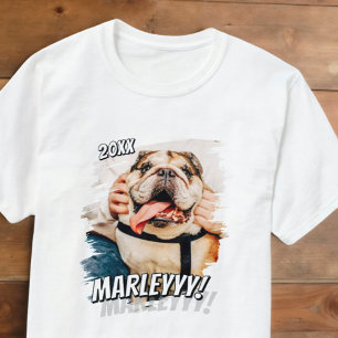 Modern Comic Simple Cool Grunge Custom Pet Photo T-Shirt