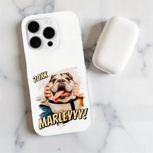 Modern Comic Simple Grunge Custom Pet Photo iPhone 16 Pro Case