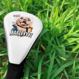 Modern Comic Simple Grunge Custom Pet Photo Golf Head Cover