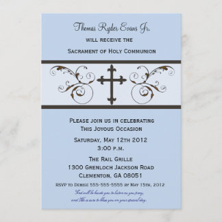 Modern Communion Invitations for Boys