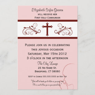 Modern Communion Invitations for Girls
