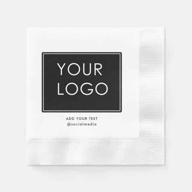 Modern Company Business Corporate Logo White Napkin (Front)