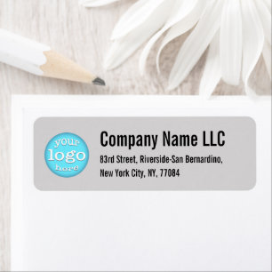Modern Company Business Logo Grey Return Address Label
