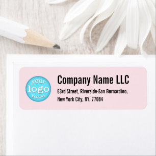 Modern Company Business Logo Pink Return Address Return Address Label
