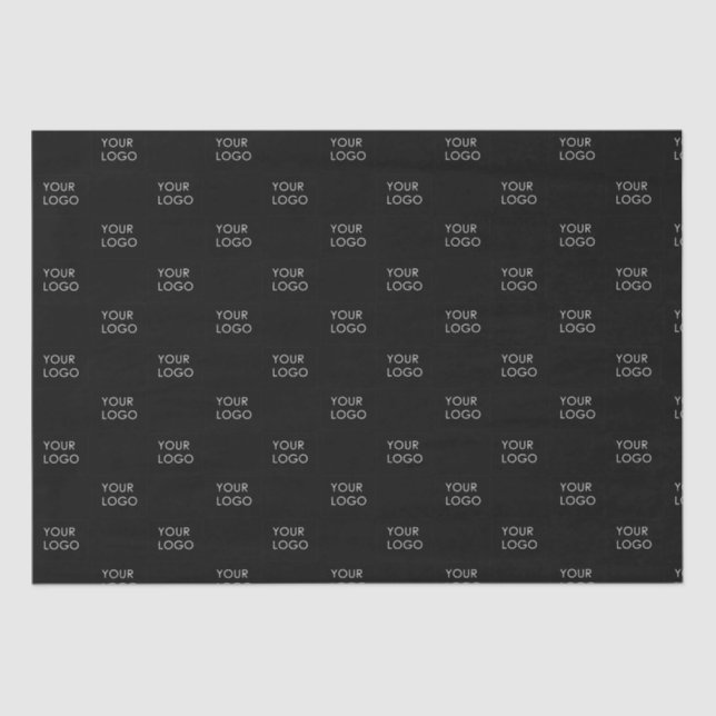 Modern Company Business Logo Promo Packaging Black Tissue Paper (Front)